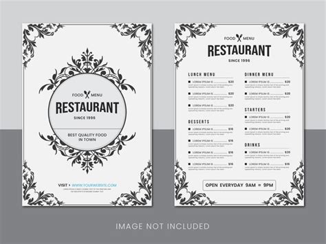 Premium Vector Restaurant Food Menu Poster And Flyer Design Template