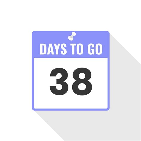 38 Days Left Countdown sales icon. 38 days left to go Promotional