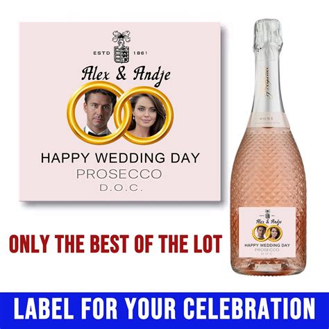 Personalized Prosecco Champagne Wine Digital Label Photo Sticker Gift