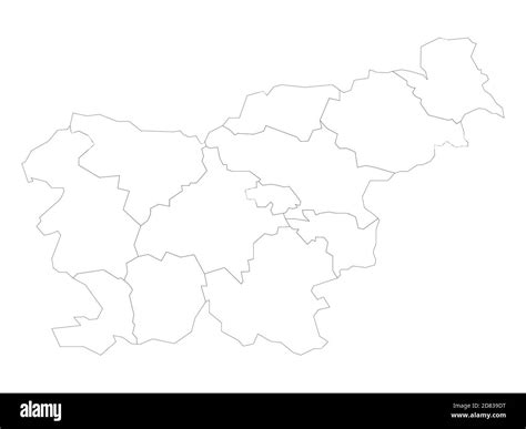 Mapa Pol Tico En Blanco De Eslovenia Divisiones Administrativas