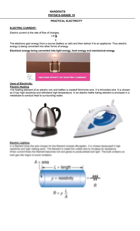 Solution Handouts Practical Electricity Studypool