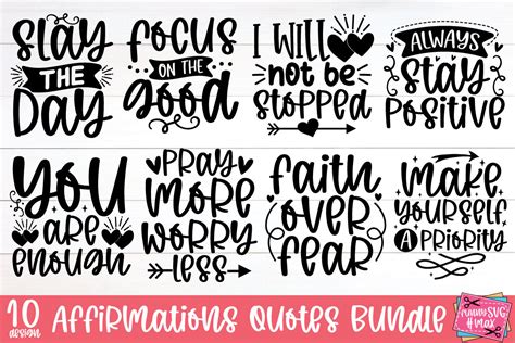 Affirmations Quotes SVG Bundle Graphic By FunnySVG Creative Fabrica