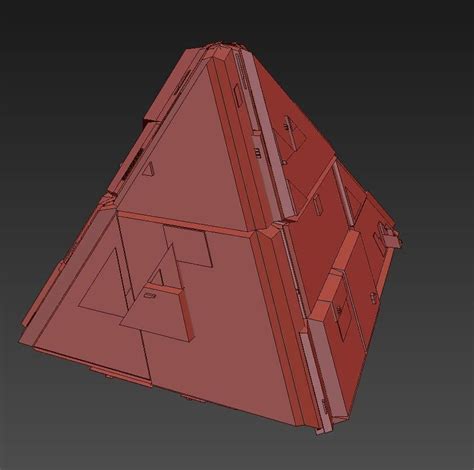 3D Model Sci Fi Pyramid Shape Triangle VR AR Low Poly CGTrader