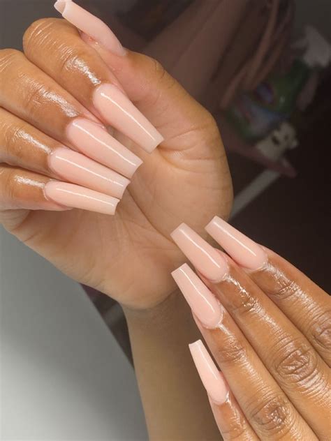 Nude Nails Nails Long Acrylic Nails Simple Nails