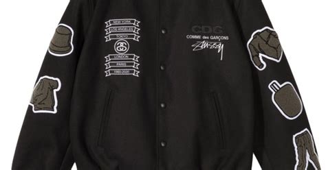 Asap Rocky Stussy CDG Black Wool Letterman Varsity Jacket