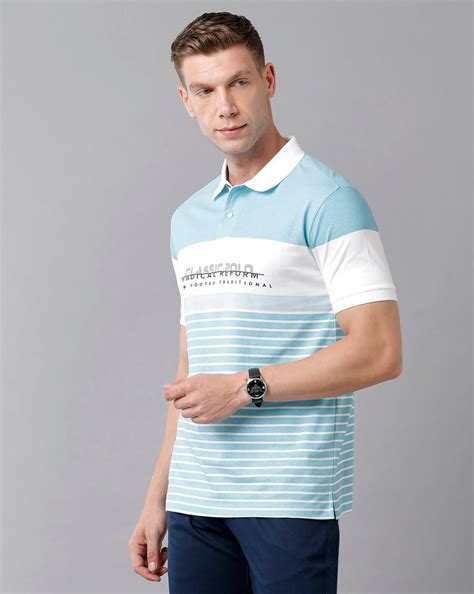 Classic Polo Mens Cotton Striped Half Sleeve Slim Fit Polo Neck Multi