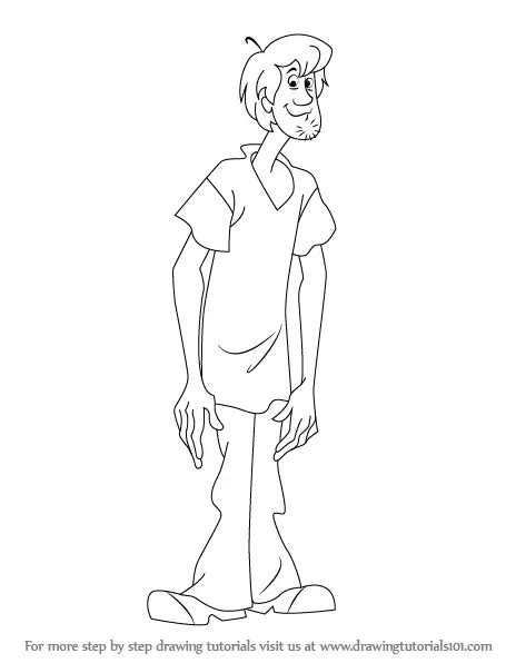 Learn How To Draw Shaggy From Scooby Doo Scooby Doo Step By Step