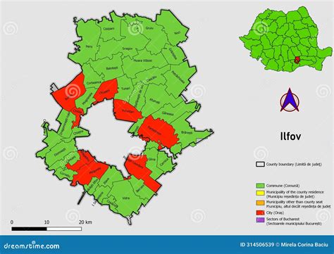map  romania  administrative divisions  ilfov county map