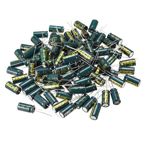 Uxcell Aluminum Radial Electrolytic Capacitor Low Green With Uf V