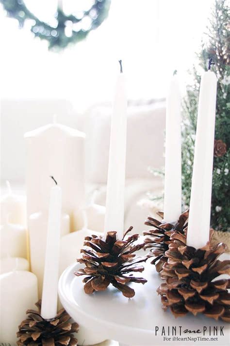 DIY Pine Cone Candle Holders Pine Cone Candles Pinecone Candle