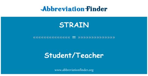 Strain Definition Studentteacher Abbreviation Finder