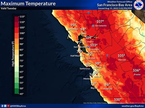 Nws Bay Area 🌉 On Twitter The Heat 🌡️ Is On This Tuesday Afternoon