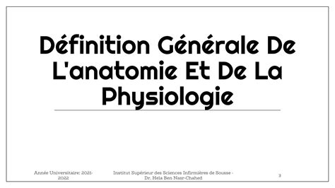 SOLUTION Chapitre 1 Introduction G N Rale L Anatomie Et La Physiologie