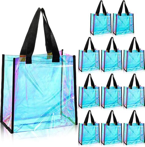 Colarr 12 Pcs Clear Tote Bag Stadium Approved Bulk 12 X 12 X 6 Inch