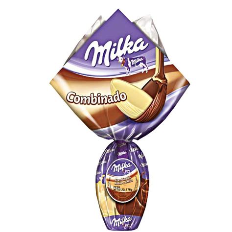 Ovo de Páscoa MILKA Chocolate ao Leite Meio Branco 177g Clube Extra