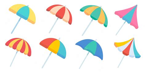 Premium Vector Colorful Beach Umbrellas For Protection From Summer