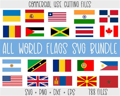 197 Designs Flags Of The World Svg Bundle Country Flag Svg Etsy Uk
