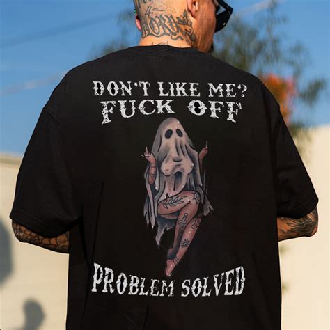 Dont Like Me Fuck Off Naughty Sexy Lady Ghost With Tattoo Print Mens T Shirt Gomotoshine