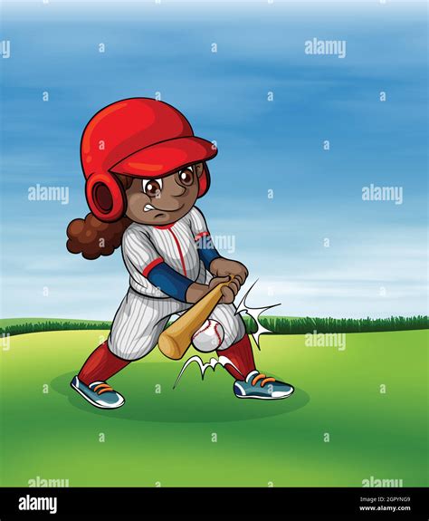 Girl Hitting Baseball Stock Vector Images Alamy