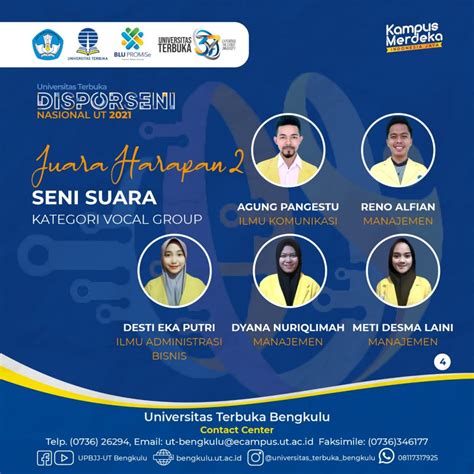 Selamat Kepada Mahasiswa UT Bengkulu Yang Menjadi Juara Disporseni