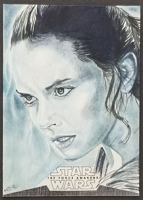 2015 Topps Star Wars The Force Awakens Rey Sketch By Marcia Dye 11 Ebay