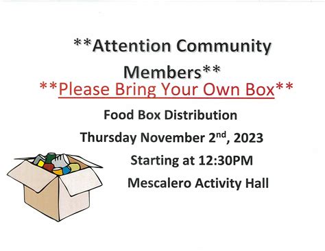 Food Bank Distribution - Official Website of the Mescalero Apache Tribe