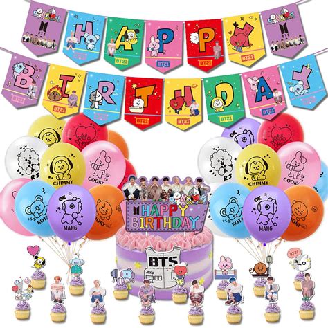 Buy Bts Birthday Party Supplies Includes Pcs Bts Balloons Pcs Bts