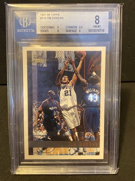 Topps Chrome Tim Duncan Beckett Rookie Rc Hof Ebay