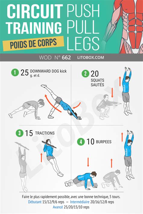 Programme Push Pull Legs au poids du corps façon LitoBox un circuit