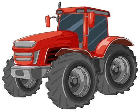 Premium Vector | Red Tractor Cartoon Illustration