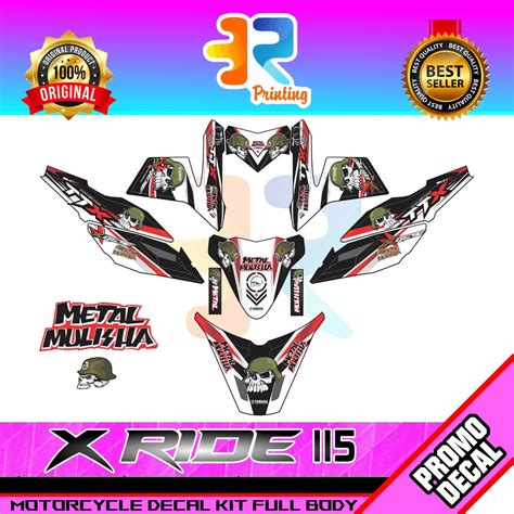 Jual STIKER DECAL STRIPING MOTOR X RIDE 115 METAL MULISHA STICKER LOGO