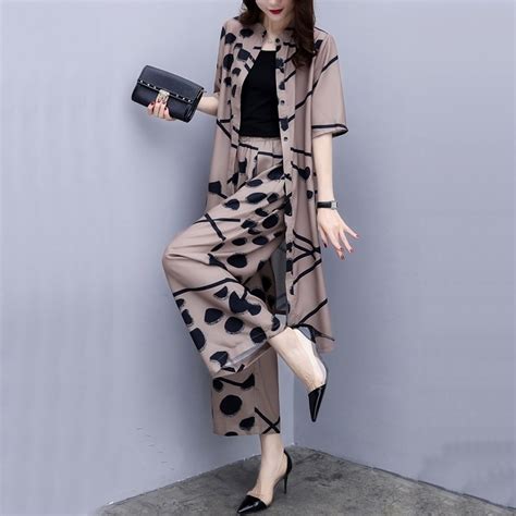 Pants 2 Piece Set Female Pieces Women Outfits Pantsuit Womens Two Sets