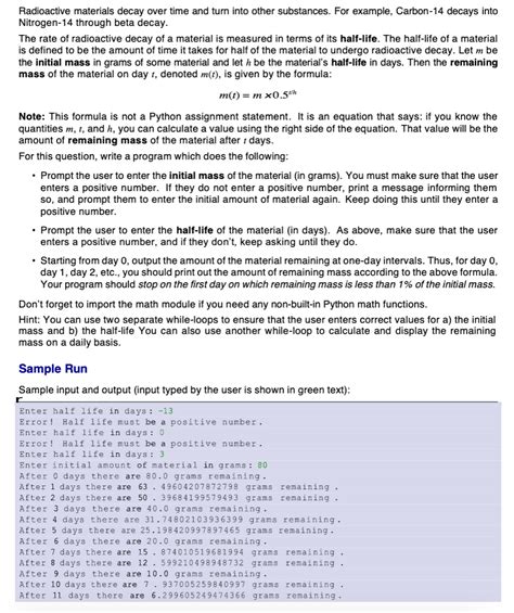 Solved Radioactive Materials Decay Over Time And Turn Into