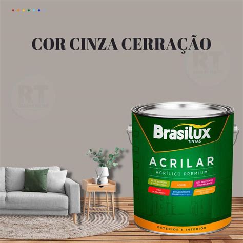 Tinta de Parede Acrílica Cor Cinza 3 2l Lavável Premium Antimofo