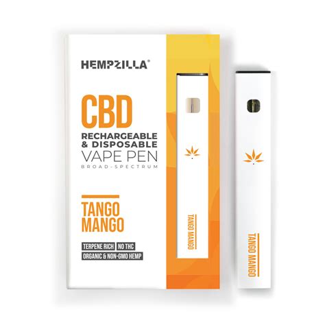 Hempzilla Broad Spectrum Hemp Cbd Disposable Zilla Vape Pen The Calm Leaf