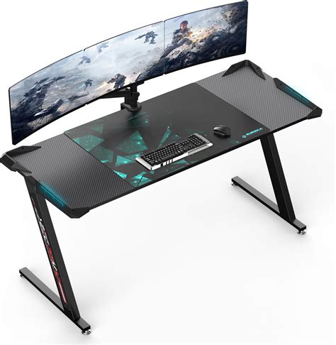 Eureka Ergonomic Bureau Gaming Led Bureau Gamer Cm En Verre Pour