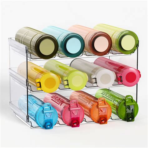 W Wweenuo Water Bottle Organizer For Cabinet Stackable Plastic Water Bottle Holder