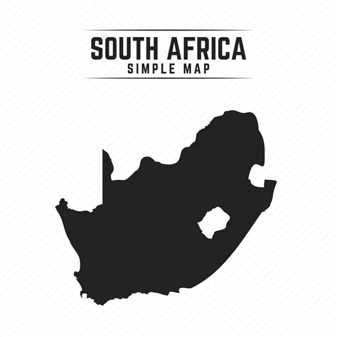 Simple Black Map Of South Africa Isolated On White Background 3249941