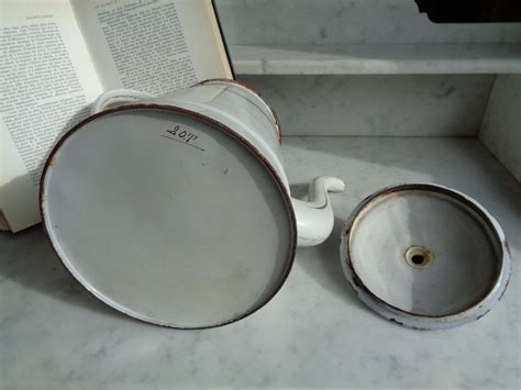 Grande Cafeti Re Maill E Campagne Chic Ancienne Bouilloire Etsy France