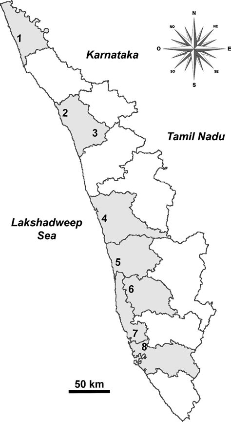 Outline Map Of Kerala With Districts Bobbie Stefanie