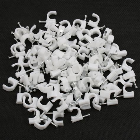 100PCS Bag 8MM Circle Path Circle Cable Clips Cable Nail Wire Clips 8mm