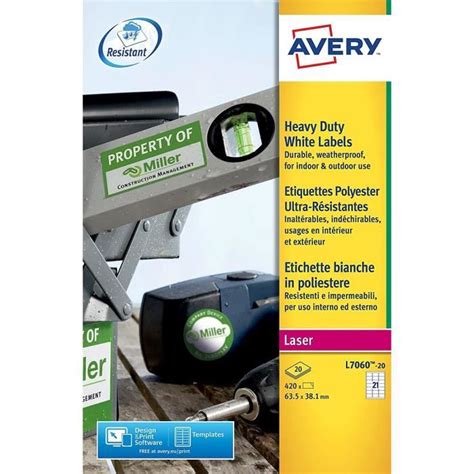 AVERY Pochette de 420 étiquettes autocollantes ultra résistantes en