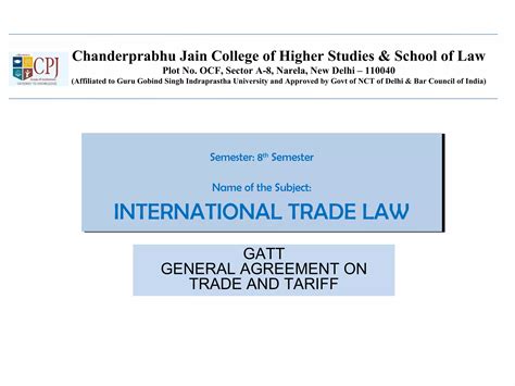 INTERNATIONAL TRADE LAW PPT