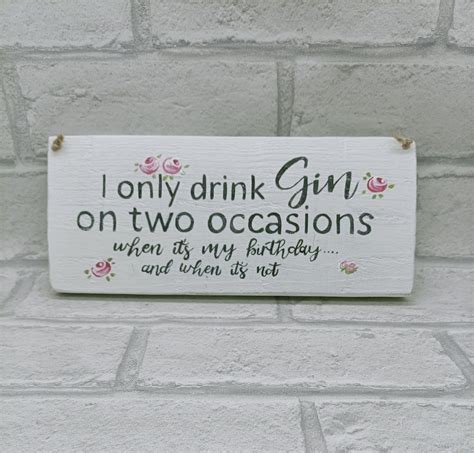 Funny Hand Painted Wooden Gin Sign Shabby Chic Etsy