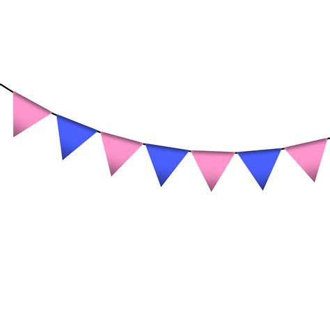 Pink And Blue Colour Bunting Pennants Image With Transparent Background