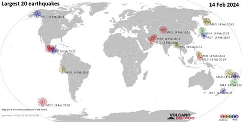 List Maps And Statistics Of The 20 Largest Earthquakes On Wednesday