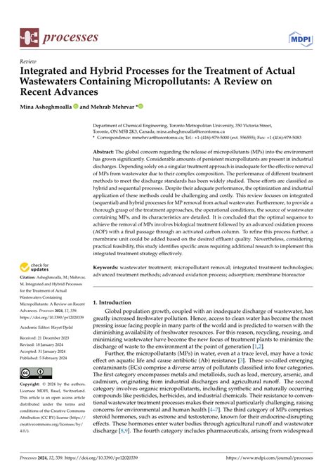 PDF Integrated And Hybrid Processes For The Treatment Of Actual