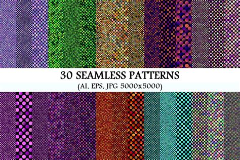 30 Seamless Gradient Dot Patterns Graphic By Davidzydd · Creative Fabrica