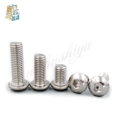 10 Pclot M5m6m8 L 8~50mm Iso7380 Stainless Steel A2 Hex Socket Button Head Cap Toy Screw