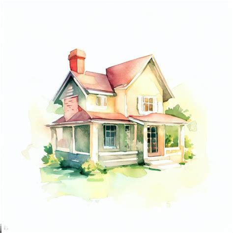 Drawing custom watercolor house design by Komosoo | Fiverr